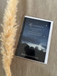 CARTE DE CONDOLEANCES 06 – LES SOUVENIRS SONT COMME LES ASTRES…