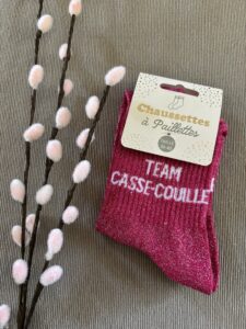 TEAM CASSE COUILLE – CHAUSSETTE A PAILLETTES