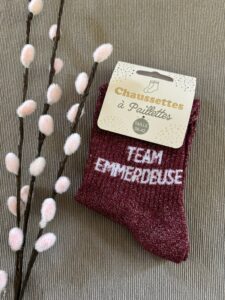 TEAM EMMERDEUSE – CHAUSSETTE A PAILLETTES