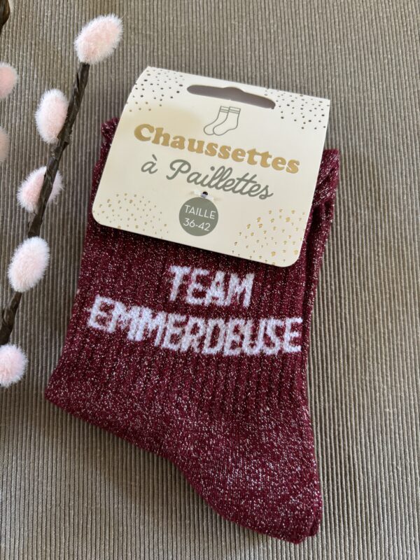 TEAM EMMERDEUSE - CHAUSSETTE A PAILLETTES – Image 2