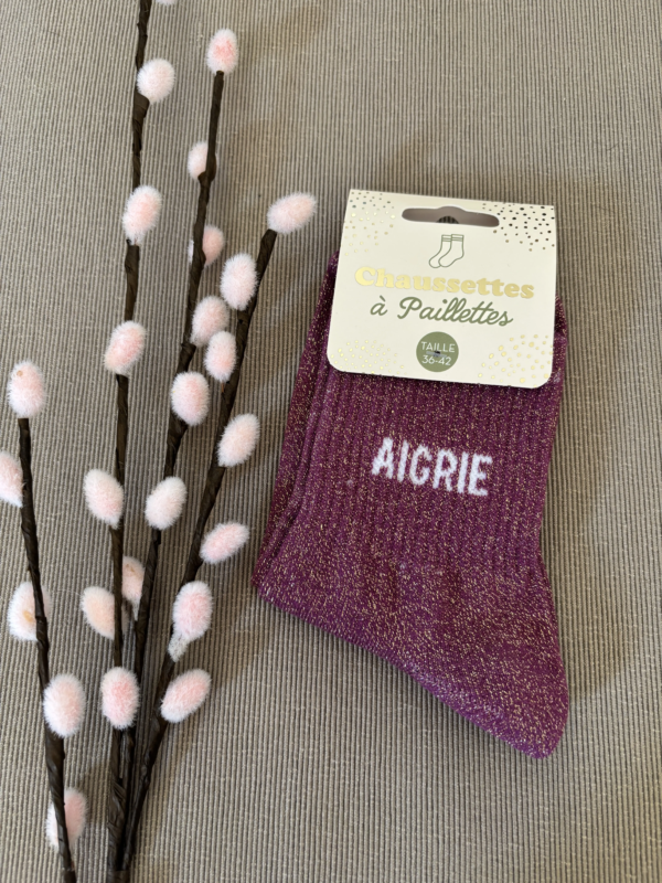 Chaussette paillette aigrie