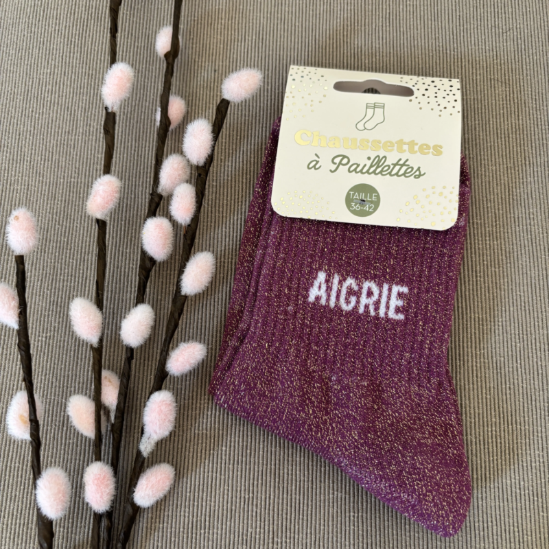 Chaussette paillette aigrie