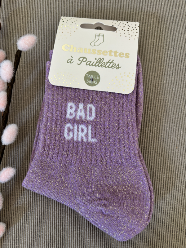 Chaussette paillette bad girl 2