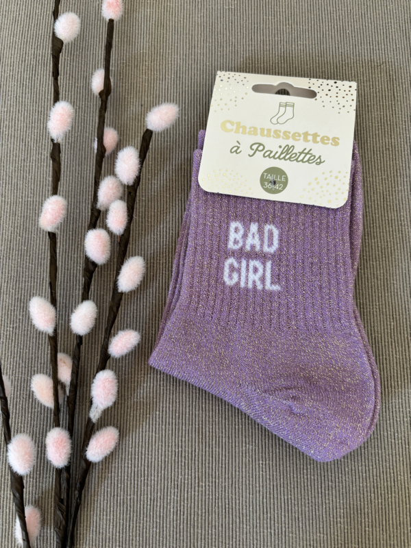 Chaussette paillette bad girl