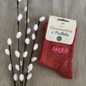 Chaussettes paillettes amour