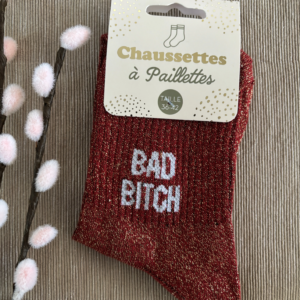 Chaussettes paillettes bad bitch 2