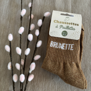 Chaussettes paillettes brunette