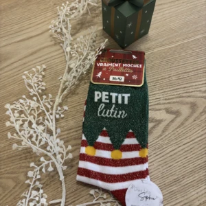 PETIT LUTIN CHAUSSETTE A PAILLETTES NOEL