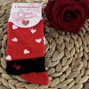 CHAUSSETTE DUO ROUGE ET NOIR