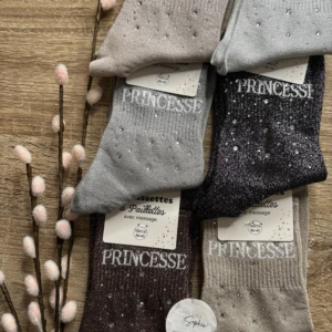 CHAUSSETTES STRASS PRINCESSE A PAILLETTES [6 COULEURS ]
