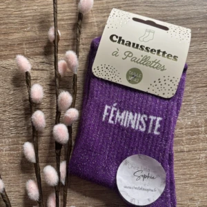 FEMINISTE - CHAUSSETTE A PAILLETTES