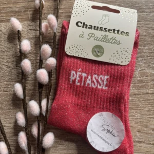 PETASSE ROSE - CHAUSSETTE A PAILLETTES