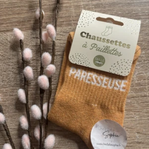 PARESSEUSE - CHAUSSETTE A PAILLETTES