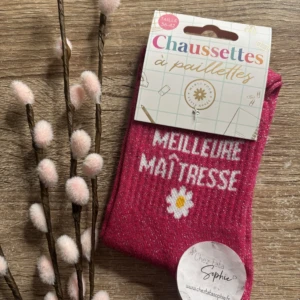 MEILLEURE MAITRESSE - CHAUSSETTE A PAILLETTES