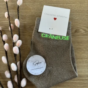 PETIT PRIX - CRANEUSE MARRON CHAUSSETTE A PAILLETTES