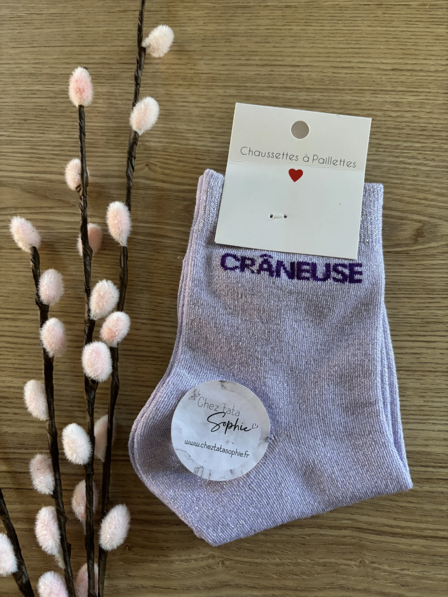 PETIT PRIX – CRANEUSE VIOLET CHAUSSETTE A PAILLETTES