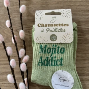 MOJITO ADDICT - CHAUSSETTE A PAILLETTES