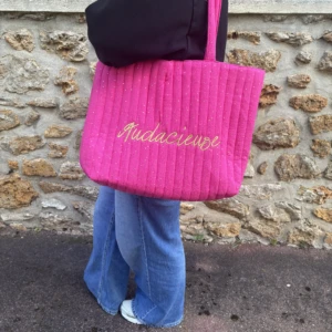 SAC GAZE DE COTON ROSE VIF - AUDACIEUSE