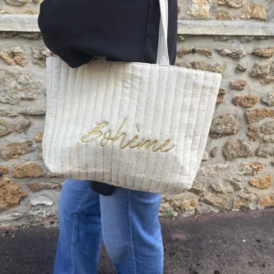 SAC GAZE DE COTON ECRU - BOHEME