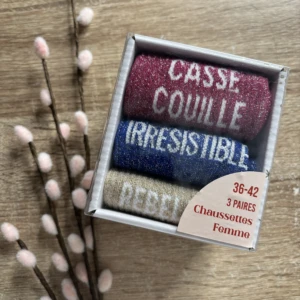 COFFRET CASSE COUILLE CHAUSSETTE A PAILLETTES