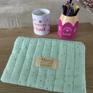 POCHETTE GAZE DE COTON VERTE