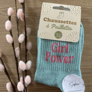 GIRL POWER - CHAUSSETTE A PAILLETTES