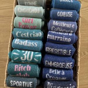 CHAUSSETTES A PAILLETTES BLEUES
