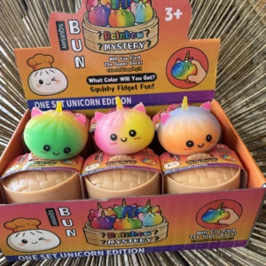 BOITE 12 SQUISHY BUN LICORNE GRAND MODELE