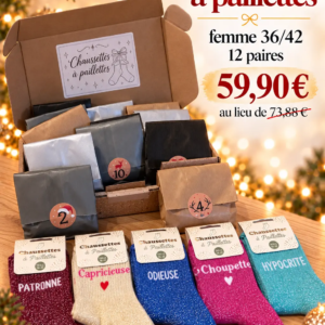 1 CALENDRIER DE L'AVENT - 12 PAIRES FEMME 36/42 (CLASSIQUE)