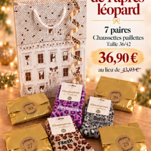 1 CALENDRIER DE L'APRES - 7 PAIRES FEMME 36/42 (LEOPARD)