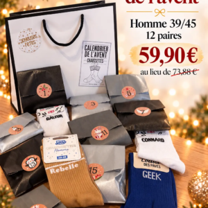 1 CALENDRIER DE L'AVENT - 12 PAIRES HOMME 39/45