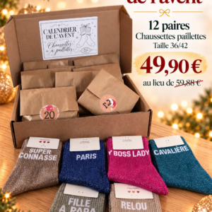 1 CALENDRIER DE L'AVENT - 12 PAIRES FEMME 36/42 (SNOW)