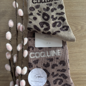 LEOPARD COQUINE CHAUSSETTES A PAILLETTES [2 couleurs]