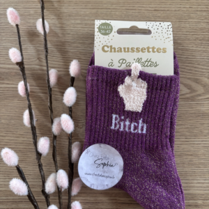 BITCH DOIGT - CHAUSSETTES A PAILLETTES