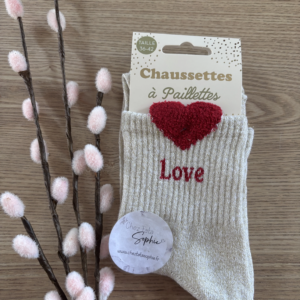 LOVE COEUR - CHAUSSETTES A PAILLETTES
