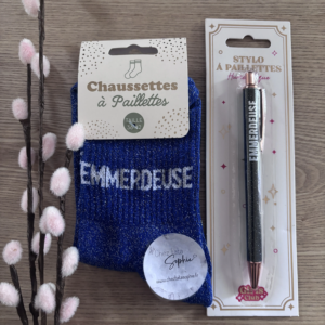 1 OFFRE STYLO ET CHAUSSETTE 9.50€ - EMMERDEUSE