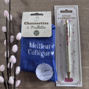 1 OFFRE STYLO ET CHAUSSETTE 9.50€ - MEILLEURE COLLEGUE