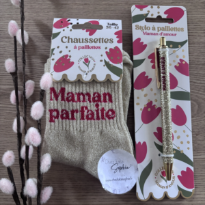 1 OFFRE STYLO ET CHAUSSETTE 9.50€ - MAMAN PARFAITE